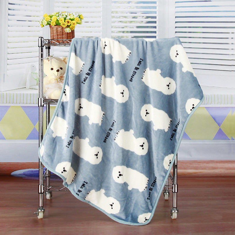Pet Quilt Warm Blanket Coral Fleece Antifreeze Autumn And Winter Pets