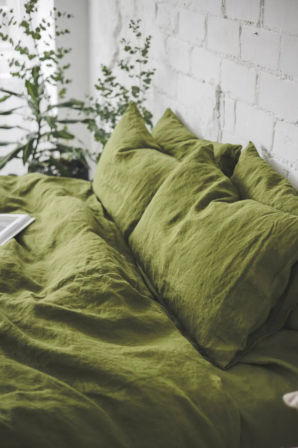 Green Moss Termoregulating Linen Bedding Set